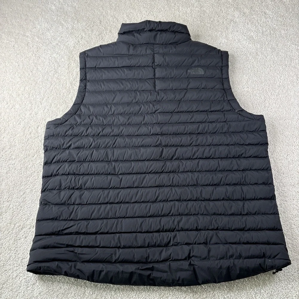 The North Face Stretch Down Vest Men Size XL Black 700 Fill Puffer Full Zip